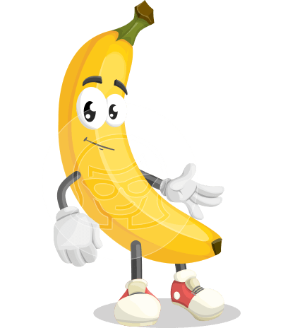 Cute Banana Cartoon Vector Character AKA Banana Peelstrong